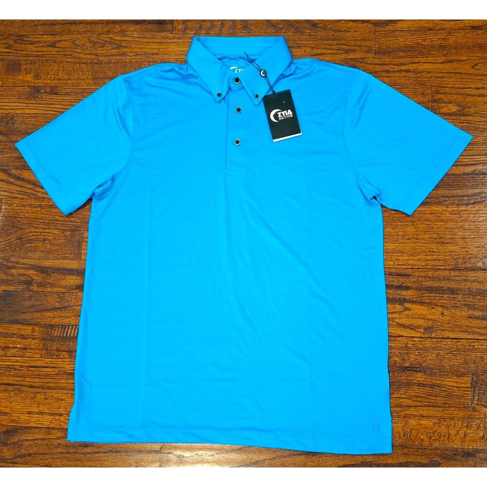 NWT Zyia Nobility Blue Breathe Polo Mens Medium
